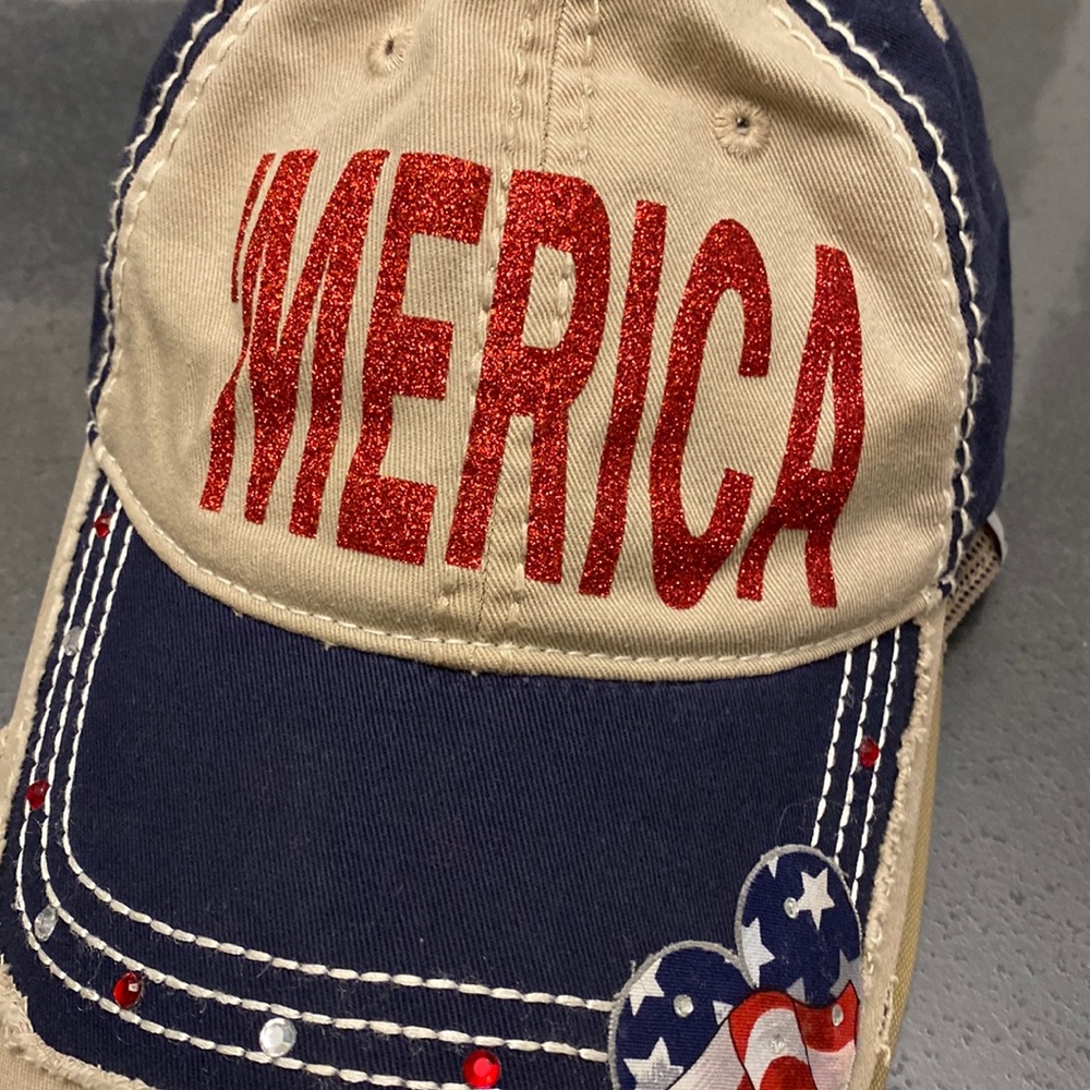 Velcro-back hat - “Dad Hat” style - ‘Merica Patriotic